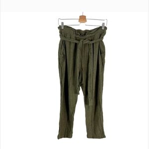 Free People Paperbag Straight Leg Pants Olive 12